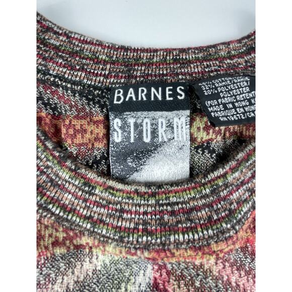Vintage Barnes Storm Geometric Stripe Design Lightweight Sweater Size XL - Picture 7 of 10